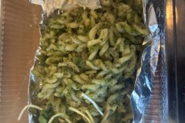 pasta with greens from the garden hummus and then some micro greens. so simple and yet do delicious. i absolutely love pasta