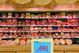 Cold cuts at a local supermarket in Italy