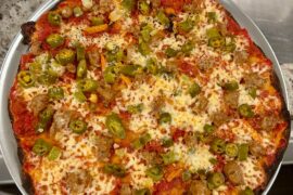 Flat pizzas and square pizzas