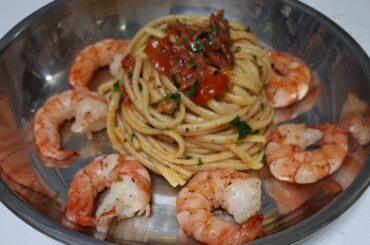 pasta al pomodoro with shrimp