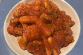 Homemade pasta with sausage sauce (this is a sardinian recipe)