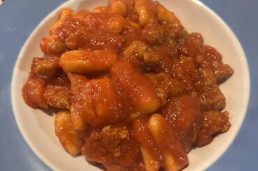 Homemade pasta with sausage sauce (this is a sardinian recipe)