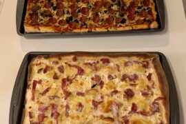 Simple pizzas made with the wife. Nothing fancy but delicious!