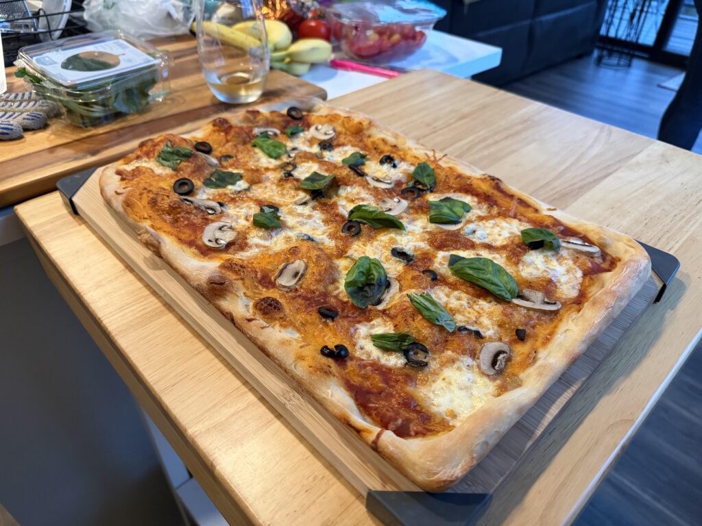 Homemade sheet pizza