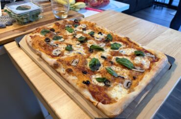 Homemade sheet pizza