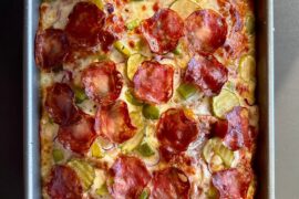 Second attempt at Sicilian pan pizza