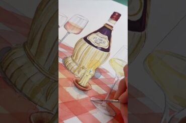 Painting Italian wines in Watercolors #art  #watercolor #painting #howto #italianfood