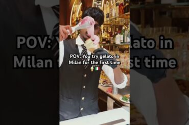 POV: You try gelato in Milan for the first time 🍦🇮🇹 #milanofood #italy #travel #gelato #icecream