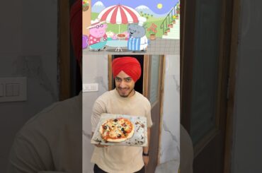 Aaj *peppa pig * ka pizza bnaya 😱 at home | street food #shorts #shortsfeed