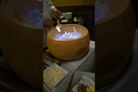 Pasta in a cheese wheel at D'amilio's!