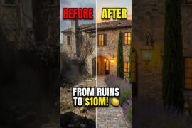 🍋 I Turned an ABANDONED STONE HOUSE Into a $10,000,000 Luxury Tuscan Villa 💸  #shorts #italy