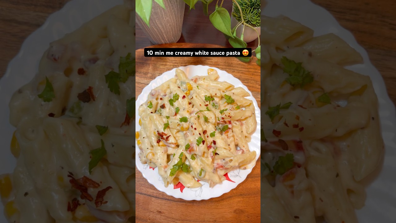 White Sauce Pasta in 10 Minutes | Easy Creamy Pasta Recipe 😍| #viral #shorts #food #trending #pasta White Sauce Pasta in 10 Minutes | Easy Creamy Pasta Recipe 😍| #viral #shorts #food #trending #pasta