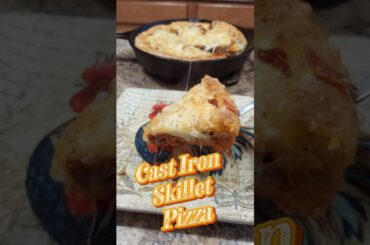 Cast Iron Skillet Pizza #recipe #pizza
