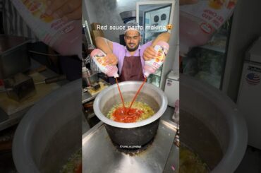 Red sauce pasta making#indianstreetfood #streetfood