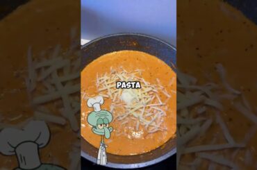 Creamy Garlic Pasta 🍝🧄 #squidward #cooking #shorts