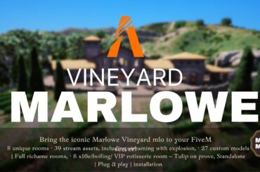 Marlowe Vineyard MLO - Italian Mafia Luxury Estate Walkthrough | Gambling Room & Wine Cellar | FiveM