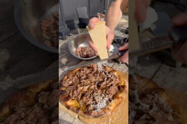 French Dip Pizza…Burrito I guess? Cause it’s national burrito day 😂 #pizza #burrito #steak