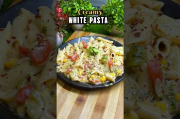 Creamy White Pasta in 5 Minutes😍 #shorts #pasta #whitepasta #creamy #cooking #recipe #sgbitekitchen