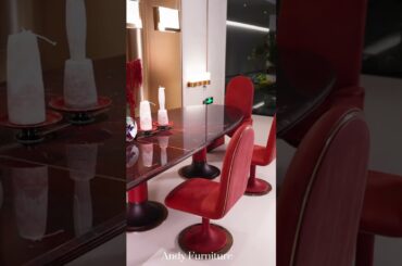 Luxury Red Stone Dining Table  Bold Italian Dining Design