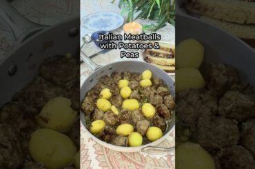 One Pan Italian Meatballs with Potatoes and Peas                #easyrecipe #ItalianFood #meatballs