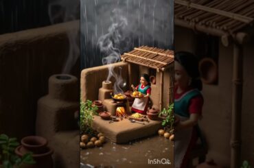 Miniature Doll Potato Harvest & Cooking ASMR | Village Garden to Kitchen#shorts