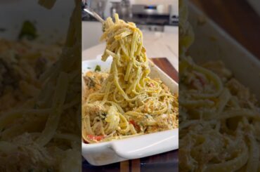 Salmon Feta Pasta Bake 🤤 #food #foodie  #shorts