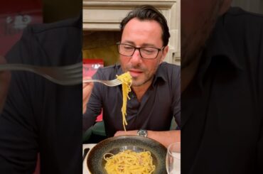 Going carb crazy in Italy. Dining in lake Como . Carbonara. Pizza and cheese ￼