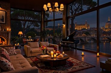 Italian Night Jazz 🌃 Cozy Apartment in Rome 🎷 Relaxing Jazz Saxophone Music for Stress Relief, Sleep