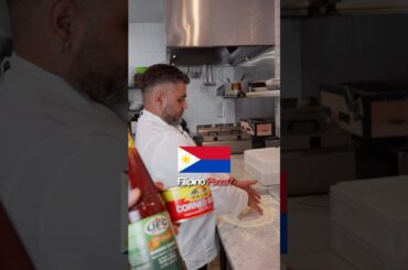 Italian Chef makes Filipino Pizza #pizza #cooking #phillipines #filipinofood