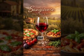 Grape No.8 Sangiovese in 30sec | Italy in a glass 🇮🇹🍷 Who loves pasta + wine combo? #winepairing