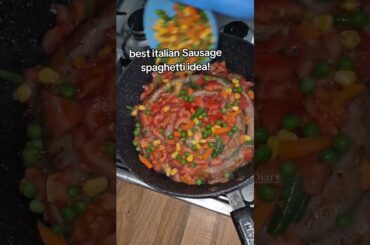 Best spaghetti pasta idea with sausage & vegetables #pasta #italian #spaghetti #cooking #meals #you
