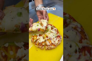 Double decker pizza 🍕 #pizza #explorepage #foodforfoodies #pizzalover#viralvideo
