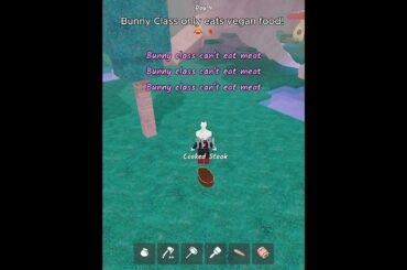 Bunny class only eats vegan food! 🤣 99 nights in the forest