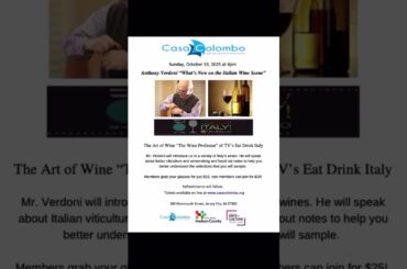 Wine Tasting With Tony Verdoni - October 2025