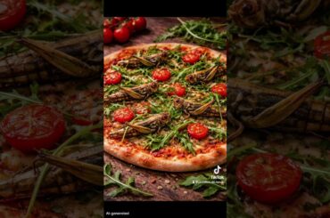 Pizza met sprinkhaan erop onze nieuwe special! #pizza #foryou #délicatesse #foryoupage #food #italy