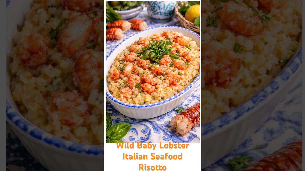 Italian Lobster Risotto di Asticini Selvatici al Basilico/ Wild Baby Lobster Risotto with Basil Italian Lobster Risotto di Asticini Selvatici al Basilico/ Wild Baby Lobster Risotto with Basil