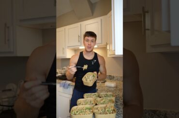 Garlic Beef Parmesan Pasta High Protein Meal Prep Recipe #shorts