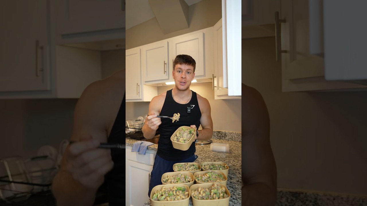 Garlic Beef Parmesan Pasta High Protein Meal Prep Recipe #shorts Garlic Beef Parmesan Pasta High Protein Meal Prep Recipe #shorts