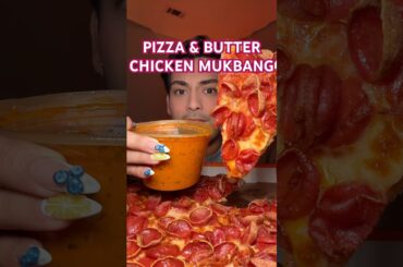 pizza with butter chicken.... NEW COMBO UNLOCKED!! #joelguzman #asmrfood #mukbang #foodie #pizza