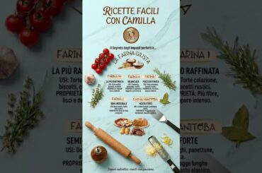 ‼️IL SEGRETO DELLE FARINE 🌾 Flour Guide • Mehl-ABC #ricettefaciliconcamilla #baking #shorts
