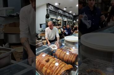 Florence Italy pork belly at food market