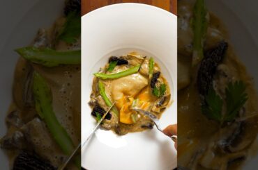 MOREL RAVIOLO WITH RUNNY EGG YOLK