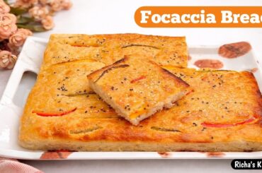 No-Knead Focaccia Bread Recipe - Italian Bread 🥖 l  @richakitchen-1  #focacciabread