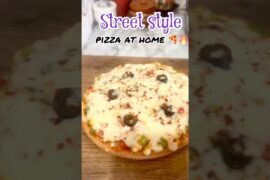Street Style Pizza at Home 😍🍕 | No Oven Easy Recipe#shorts #cooking #food