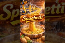 Spaghetti🍝 Making👨‍🍳 #shorts #ai #aivideo #food #foodie #machine #recipe #howto #manufacturing