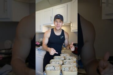 Lemon Garlic Chicken, Spinach & Rice High Protein Meal Prep Recipe #shorts