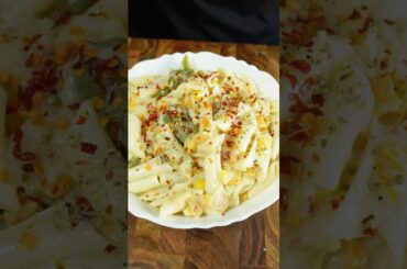 Creamy White Sauce Pasta Recipe 🍝#cooking #asmr #food #whitesaucepasta #asmrsounds #india #shorts