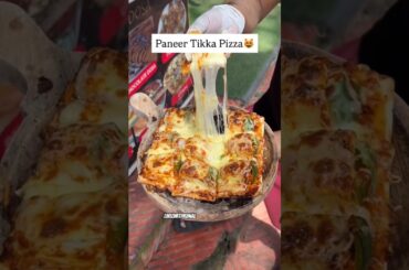 Panner Tikka Pizza 😻 #shorts #shortsfeed #trending #food #streetfood #foodie #pizza