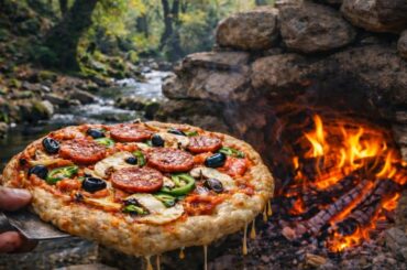 Homemade Wood-Fired Pizza by the River 🍕🔥 (Handmade Oven)