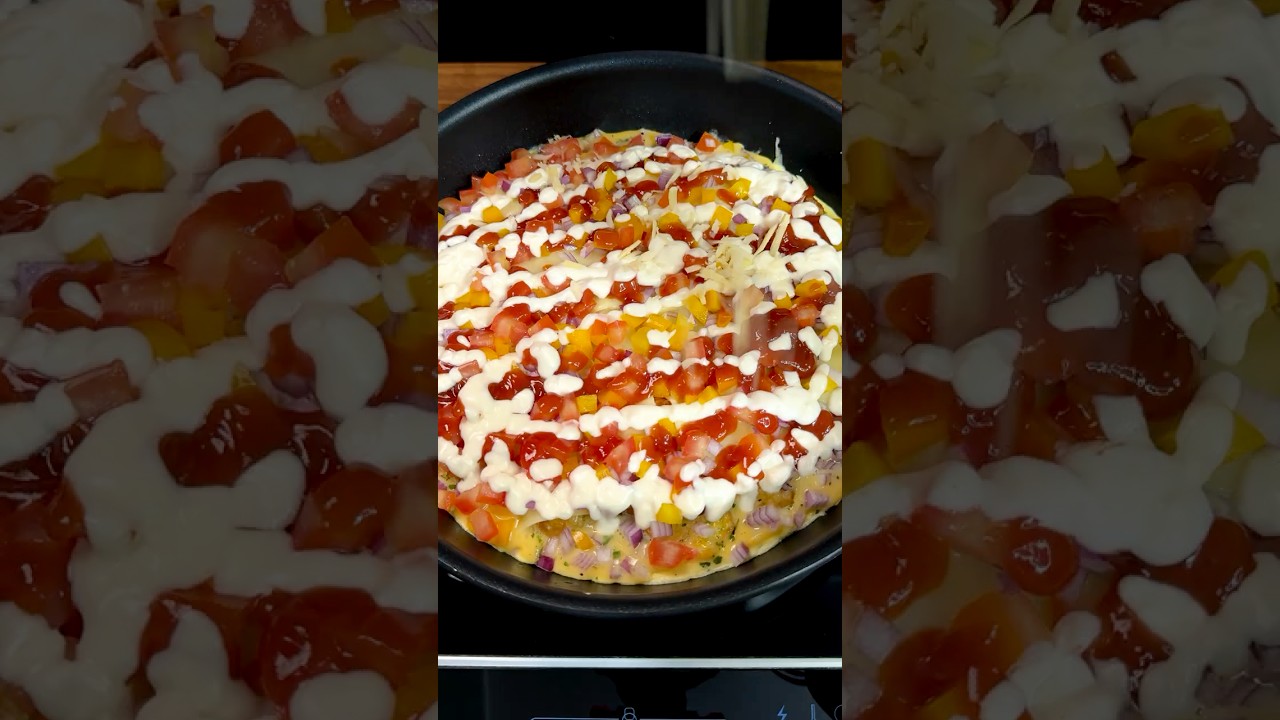 Quick Bread Pizza! Easy Breakfast Recipe #shorts Quick Bread Pizza! Easy Breakfast Recipe #shorts